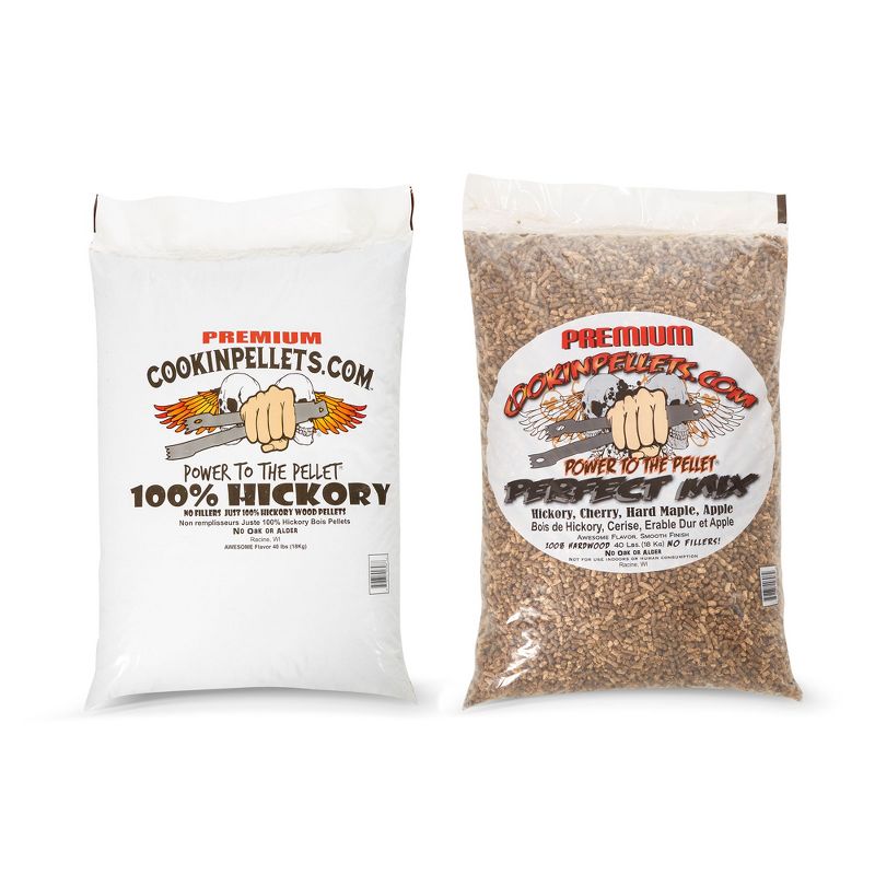 CookinPellets Perfect Mix Hickory, Cherry, Hard Maple, Apple Wood Pellets Bundle with Premium Hickory Grill Smoker Smoking Wood Pellets, 40 Lb Bags, 1 of 7