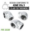 Pipe Decor 1 1/2 in. x 1 1/4 in. Galvanized Iron Reducing Elbow - 4 of 4