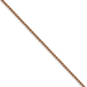 Black Bow Jewelry 1.2mm, 14k Rose Gold, Diamond Cut Solid Spiga Chain Necklace - 1 of 4