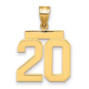 Black Bow Jewelry 14k Yellow Gold, Athletic Collection Medium Polished Number 20 Pendant - 1 of 3