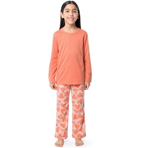 Fruit of the Loom Girls Long Sleeve Fleece Pajama Set, 2-Piece, Sizes 4-16 - 1 of 4