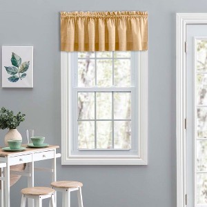 Ellis Curtain Lisa Solid Color Poly Cotton Duck Fabric Tailored Valance 58" x 15" Butter - 1 of 4