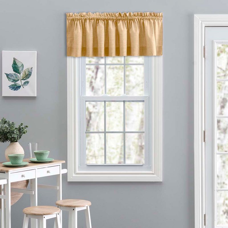 Ellis Curtain Lisa Solid Color Poly Cotton Duck Fabric Tailored Valance 58" x 15" Butter, 1 of 6