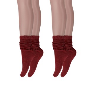Slouch Socks for Women Cotton Lightweight Scrunch Knee High Socks 2 Pairs Fits Shoe Sizes 5-10 - 1 of 1