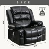 GDFStudio Cecilia Metal and Faux Leather Upholstered Vibration Massage Swivel Recliner Chair with 2 Cup Holders and USB Charge Port - 3 of 4