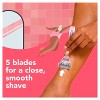 joy pink razor for women, shave kit with 1 handle + 2 razor blade refills - 3 of 4