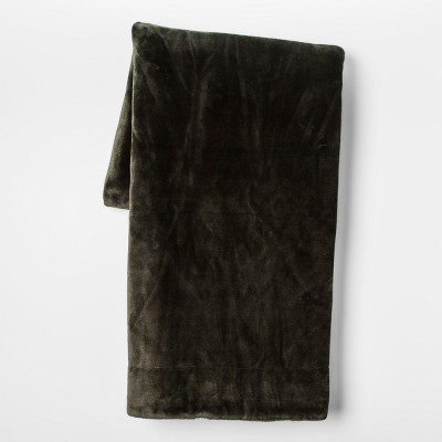 Textured Faux Fur Reversible Throw Blanket Neutral - Threshold&#8482;