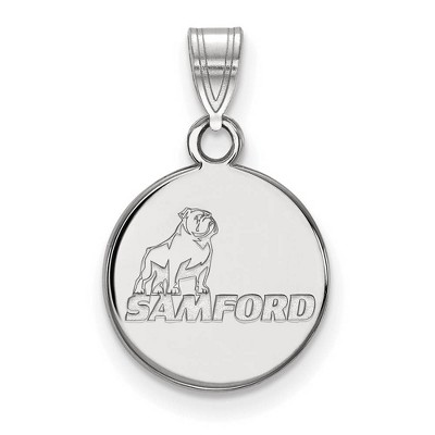Black Bow Jewelry 14k White Gold Samford Bulldogs NCAA Small Pendant