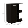 NicBex Mobile Kitchen Island Cart Morden Kitchen Carts on Wheels with Storage, 2 Storage Shelves, 1 Cabinet and 6 Bottle Rack for Kitchen - 2 of 4
