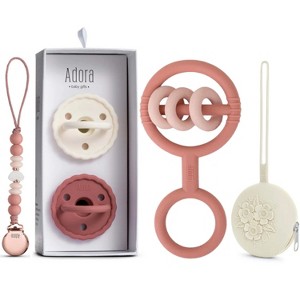La'dore Baby Silicone Pacifiers, Pacifier Clip, Pacifier Case & Rattle Teether Gift Set – Newborn Teething Essentials for Babies & Toddlers, BPA-Free - 1 of 4