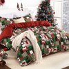 Duvet Cover Set, Christmas Patchwork Comforter Quilt Cover with 2 Pillow Shams, Cozy Soft Microfiber Bedding Set for Bedroom Decor - 2 of 4