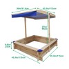 JUJABU 45.30 in. Children's Wooden Sandbox with Adjustable Canopy - 3 of 4