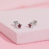 Girls' CZ Bezel Star Screw Back Sterling Silver Earrings - In Season Jewelry - 4 of 4