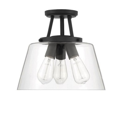 Savoy House Calhoun 3 - Light Semi-Flush Mount in  Matte Black