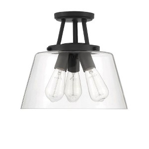 Savoy House Calhoun 3 - Light Semi-Flush Mount in  Matte Black - 1 of 4