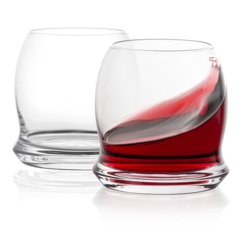 Joyjolt Cosmos Stemless Red Wine Glasses – Set Of 2 Crystal Thick