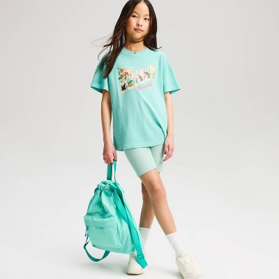 Детские Cat & Jack Girls' Short Sleeve Oversized 'Sunny' Graphic T-Shirt - Cat & Jack™ Green M — фото 4