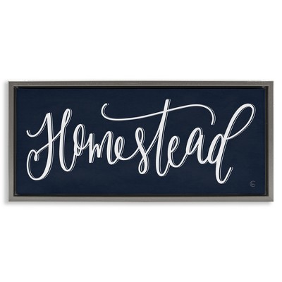 Stupell Industries Navy Blue Homestead Phrase, 25" x 11"