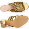 Allegra K Women's Slouches Crisscross Strap Slip-on Block Heel Slide Sandals - 4 of 4