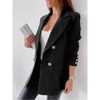 Women's Professional Double Breasted Blazer for Work, Hip-Length Structured Office Jacket Suit Blazer Business Casual Coat - 2 of 4