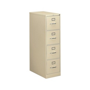 HON 310 Series 4-Drawer Vertical File Cabinet Letter Size Lockable 52"H x 15"W x 26.5"D Putty - 1 of 4