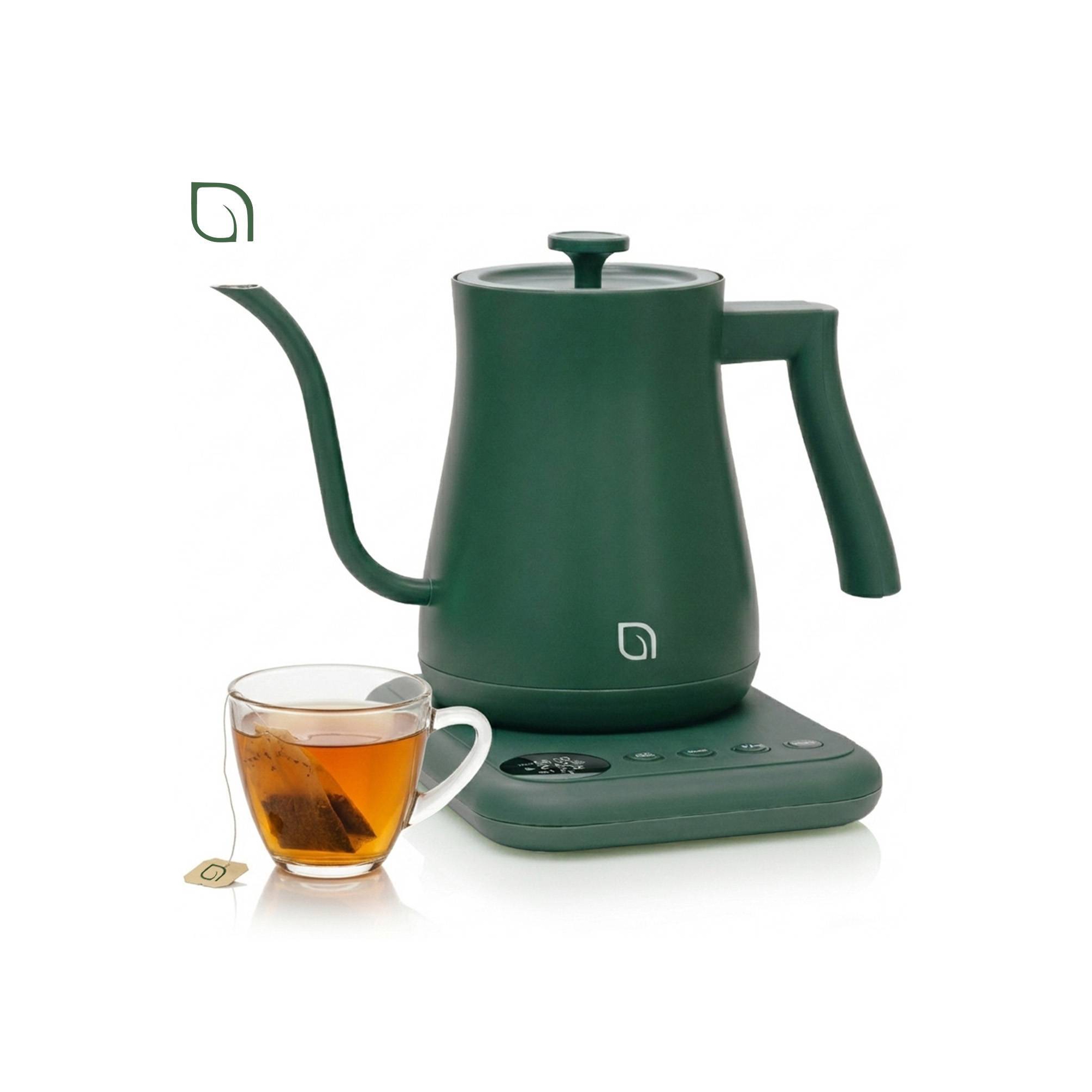 Willow Kitchen 1L Gooseneck Electric Kettle for Pour Over Coffee & Tea, Automatic Shutoff, Rapid Boil Hot Water Kettle Pot Green