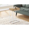 Monarch Specialties Accent Table C-Shaped End Side Snack Storage Drawer Living Room Bedroom Metal Laminate Natural White Contemporary Modern - 2 of 4