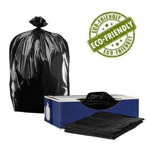 Plasticplace 25 Gallon Eco-Friendly Trash Bags, 1.7 Mil Black (100 Count) - 1 of 3