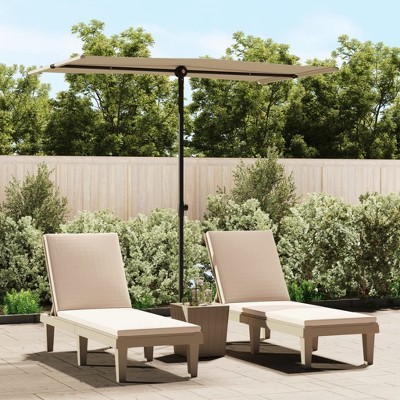 Garden Parasol Taupe Polyester, Aluminum 70.9 x 43.3 in Rotatable vidaXL