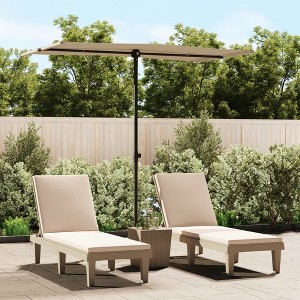 Garden Parasol Taupe Polyester, Aluminum 70.9 x 43.3 in Rotatable vidaXL - 1 of 4