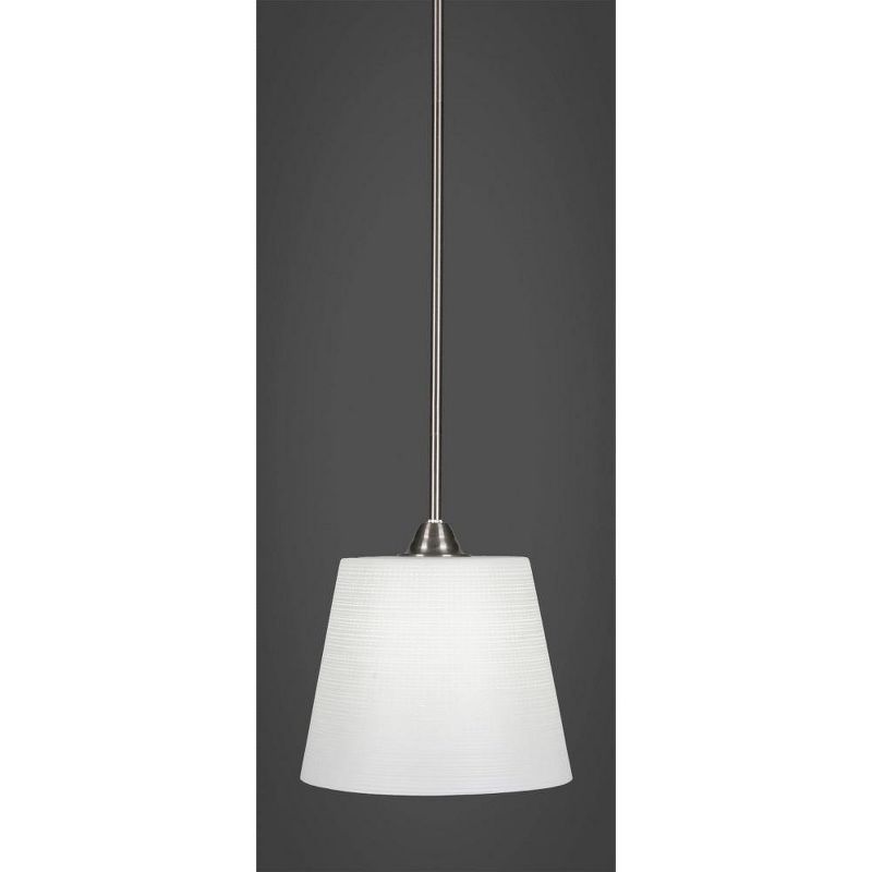 Toltec Lighting Paramount 1 - Light Pendant in  Brushed Nickel with 10" White Matrix Shade, 1 of 2