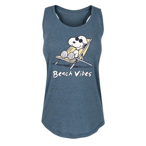 Women's - Peanuts - Lazy Snoopy Graphic Racerback Tank - 1 of 4
