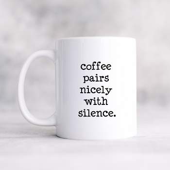 City Creek Prints Coffee Pairs With Silence Mug - White