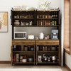 Famapy 63"W Brown Standard Baker's Rack with Storage Shelves Modern Pantry Cabinet - 2 of 4