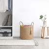Aoibox Woven Storage Basket Decorative Jute Rope Bin with Wooden Beads Handles for Blankets Toys Plants 16 x 13.8 Inch - 2 of 4