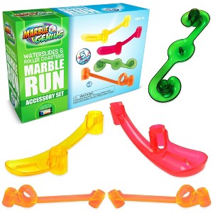 Marble Genius Waterslides & Roller Coasters, 5 Piece Marble Run Accessory Set - Ultimate Marble Track Race Set and Maze for Kids - 1 of 4