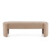 ACEPANO 61.02 in. W Modern Wooden Low Bench with Cushion-Light Camel - 3 of 4