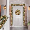 GAOMON 24 inch Lighted Christmas Wreath, Pre-Lit Xmas Wreath with Bells and Christmas Balls, Christmas Decorations, Christmas Wreath - 3 of 4