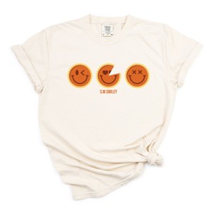 S.W.Smiley Pumpkin Pies - Women's Garment Dyed Graphic T-Shirt - 1 of 4