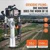 VEVOR 37.77cc Gas-Powered T Post Driver, 4-Stroke Engine Gasoline Fence Piling Pounder, with 3 Post Driving Head(45/55/88 mm) , Silver - 3 of 4