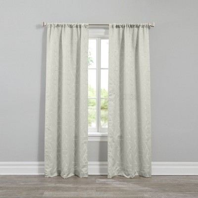 BrylaneHome Geo Stud Jacquard Rod-Pocket Panel Pair