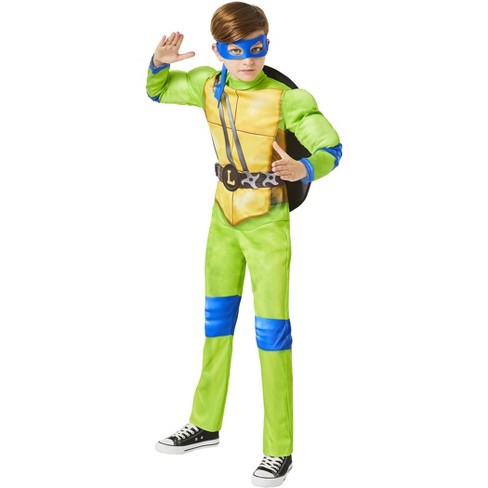 Kids' Teenage Mutant Turtles Mutant Mayhem Leonardo Halloween Costume Jumpsuit With Light Up Belt S : Target