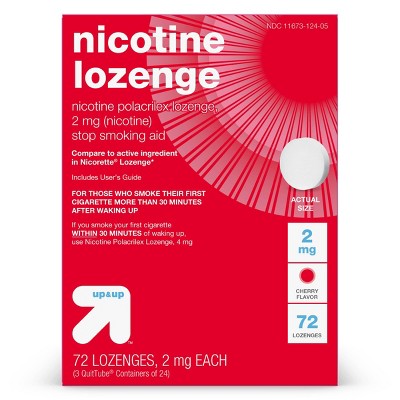 Nicotine 2mg Lozenge Stop Smoking Aid - Sugar Free Cherry - 72ct - up & up™