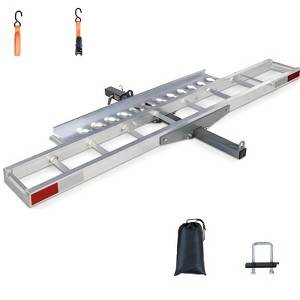 Heavy Duty Motorcycle Hitch Carrier, Capacity Aluminum Dirt Bike Hauler with Ramp - 1 of 2
