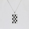 Slate by Rebl Enamel Pendant Necklace Stainless Steel with Blue and White Pendant - 2 of 4