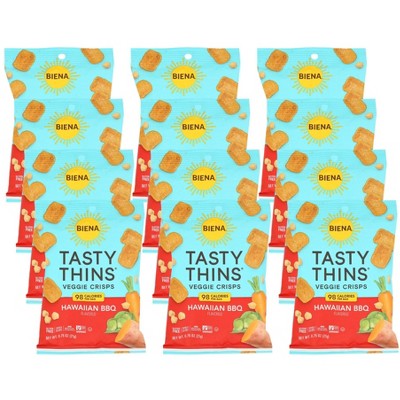 Biena Tasty Thins Hawaiian Barbecue Veggie Crisps - Case of 12/.75 oz