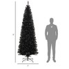FURNIinspire Artificial Trees 8ft Pencil Christmas Tree, Slim Decorative Trees With Realistic Branches, Christmas Decor, Black, 33.9"*33.9"*94.5" - 3 of 4