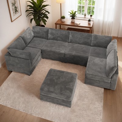 XIZZI Luxury Modular Sectional Sofa Couch, Oversized Cloud Couch for Living Room, Deep Seat Upholstered Convertible Sleeper Sofa