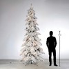 Sullivans Artificial 12 ft. Flocked Pre-Lit Christmas Tree, Green-White, Indoor Christmas Decor - 2 of 2