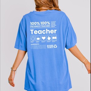 Simply Sage Market S.W.Smiley Teacher Recipe Front & Back Design Garment Dyed Tee - 1 of 4